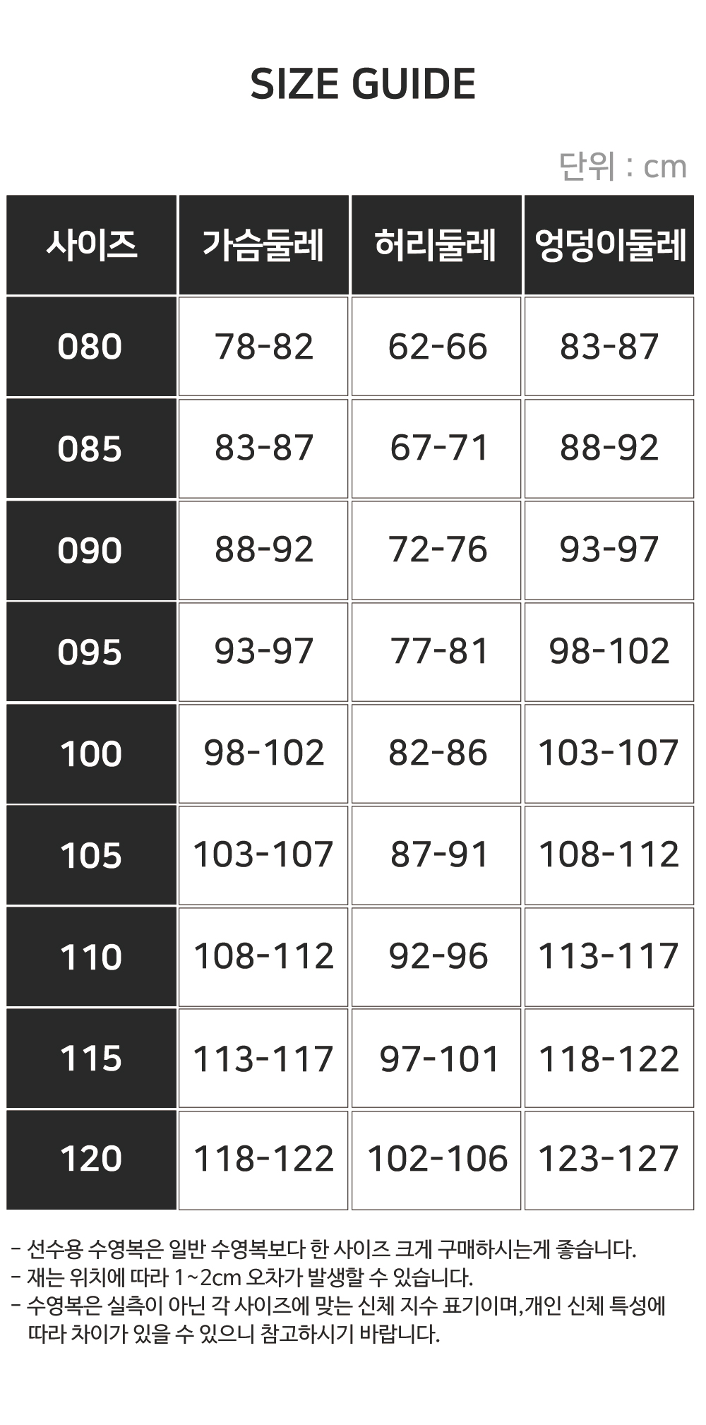 아레나여성사이즈