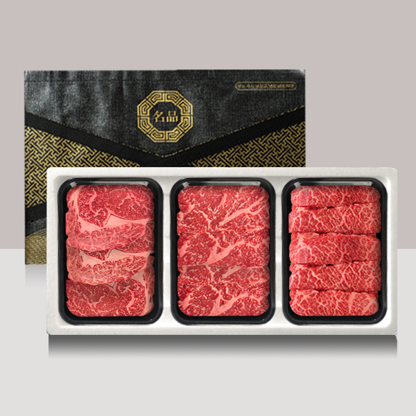 [브라이트데이] 1++등급(7이상) 한우 구이용 1kg 선물세트(등심400g+채끝300g+살치살300g)