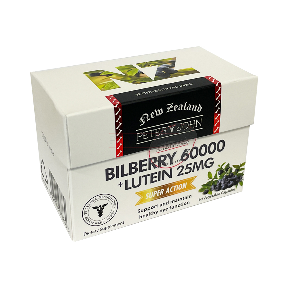 피터앤존 빌베리 60000 + 루테인 25mg 60식물성 캡슐
