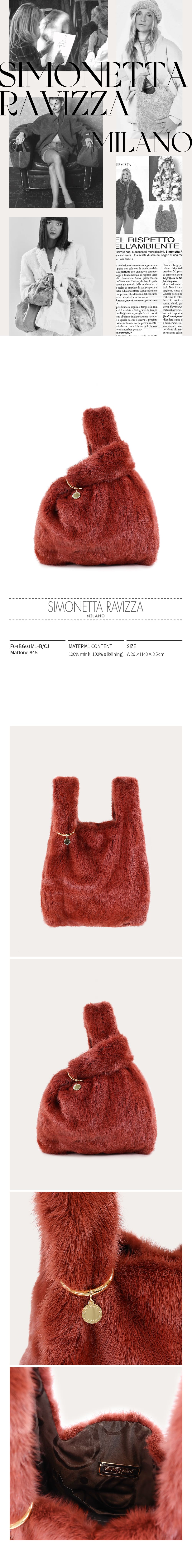 ミンクファーバッグSIMONETTA RANZULLA Simonetta Ravizza Simone Tarabini Furisima Mink Fur Tote Bag