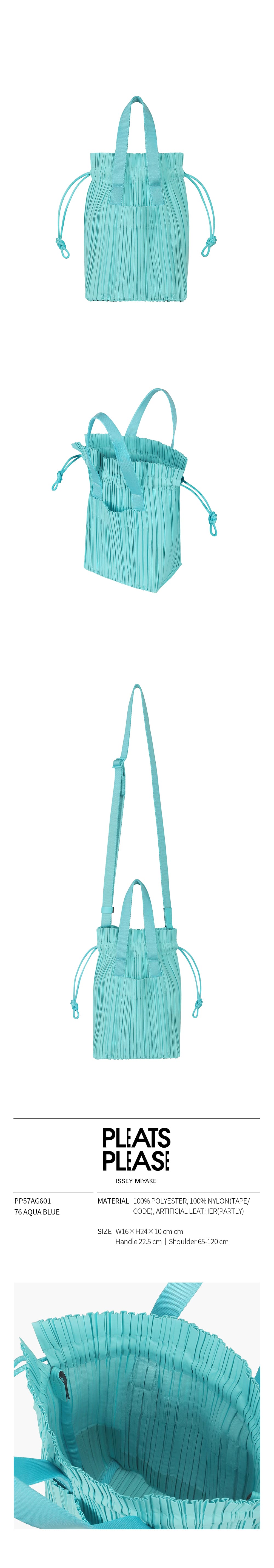 Pleats Please Issey Miyake Blue Pleated Tote Bag PP57AG601