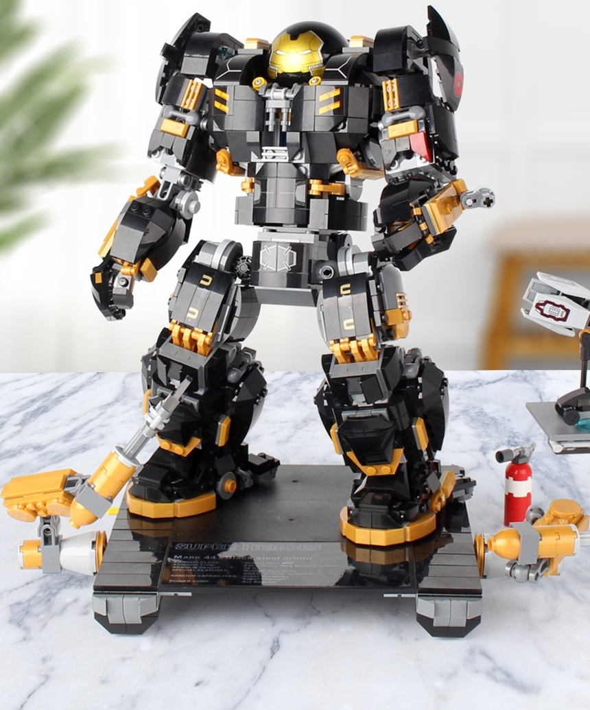 레고호환 슈퍼히어로즈 아이언맨 헐크버스터 블랙 울트론 에디션 76105 7142