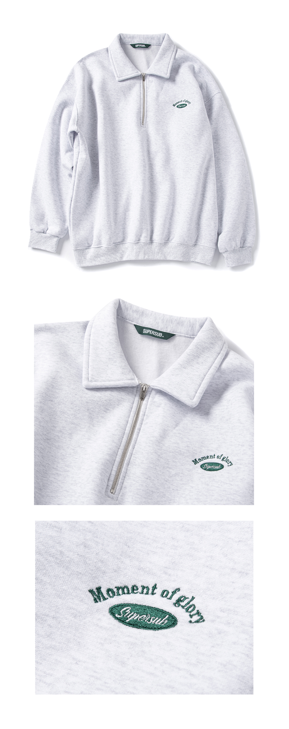 tennis half zip-up - light gray | ファッション通販サイト NUGU