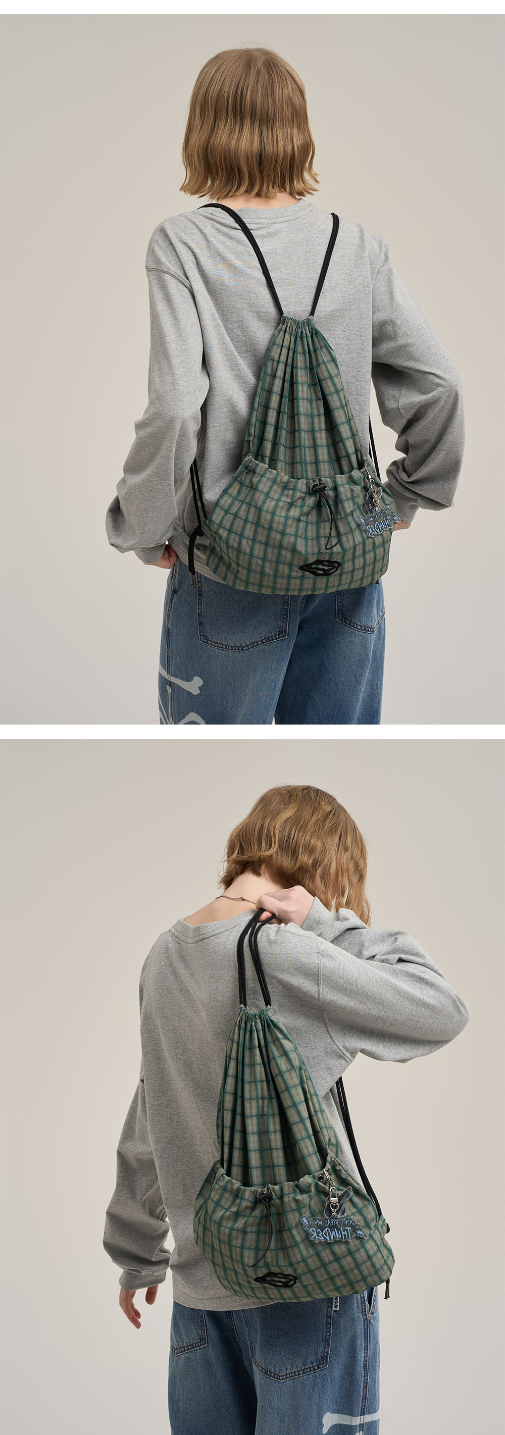 [SUPERSUB] SWAVER CHECK STRING BACKPACK /追跡付 swaver check string backpack - green | ファッション通販