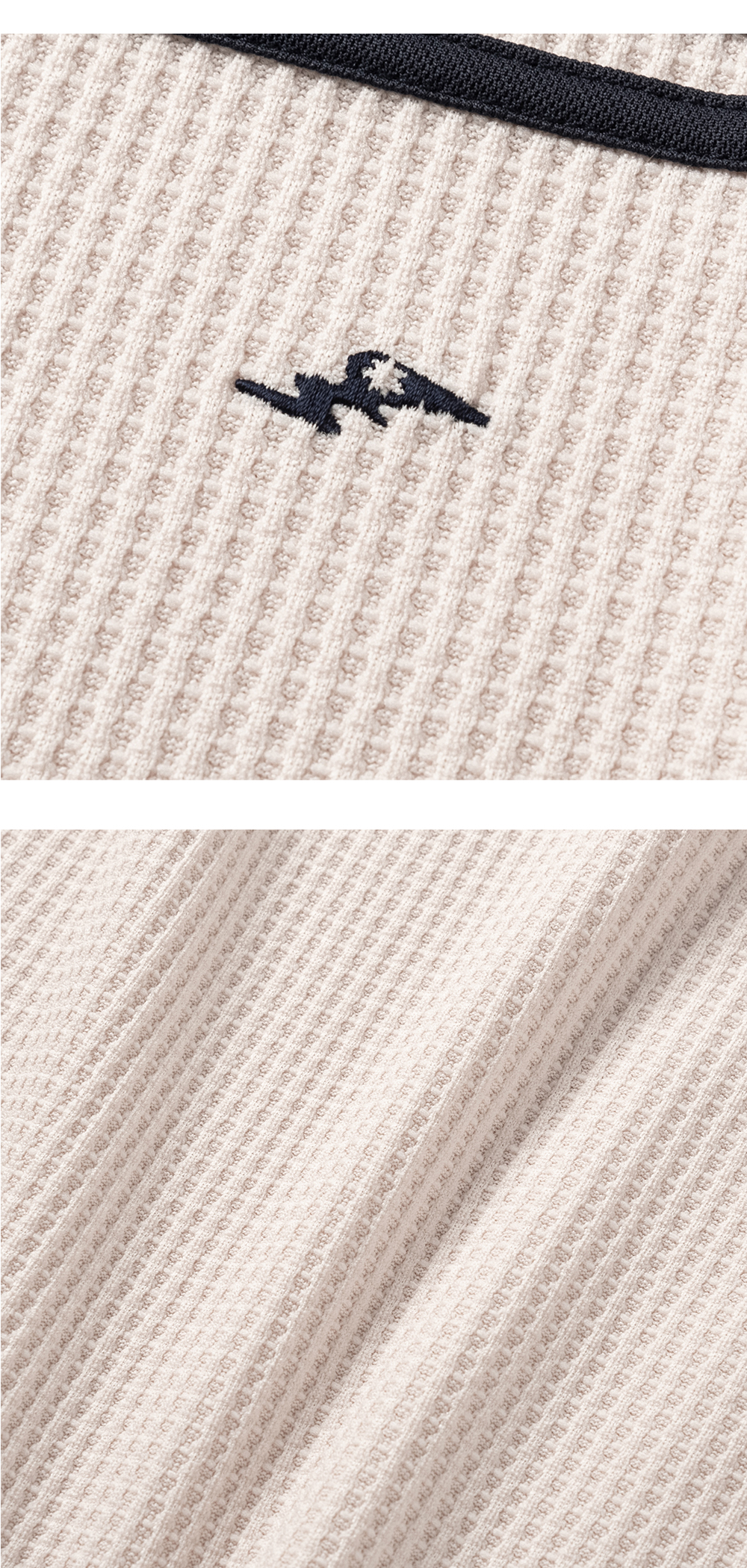 90s 레트로 트랙 와플 긴팔 티셔츠 - 크림 (누끼)2.jpg