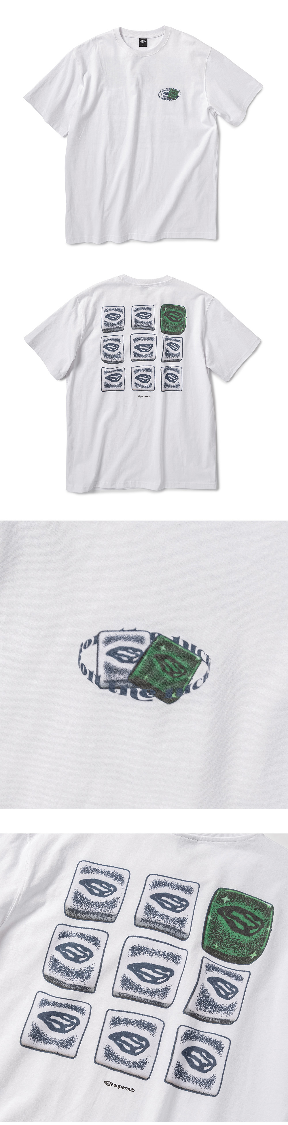 MUSINSA | SUPERSUB Swayver Dice Short Sleeve T-Shirt - White