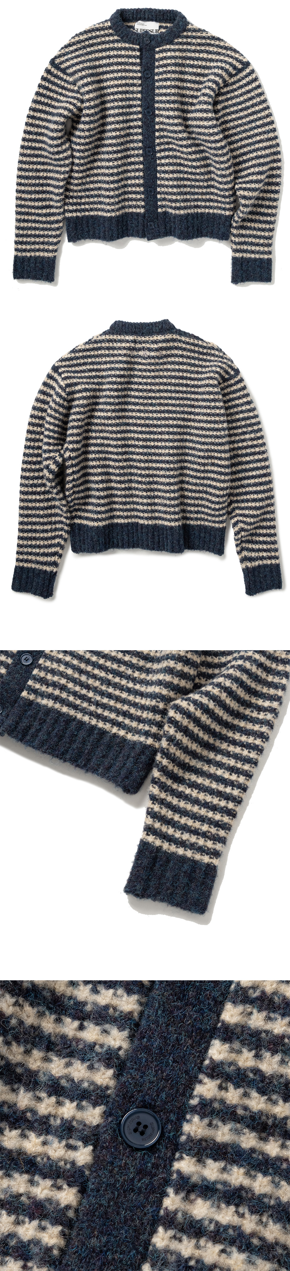 오버사이즈 크롭 스트라이프 가디건 네이비 상품이미지1.jpg