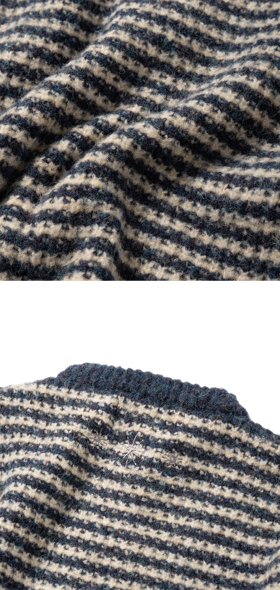 오버사이즈 크롭 스트라이프 가디건 네이비 상품이미지2.jpg