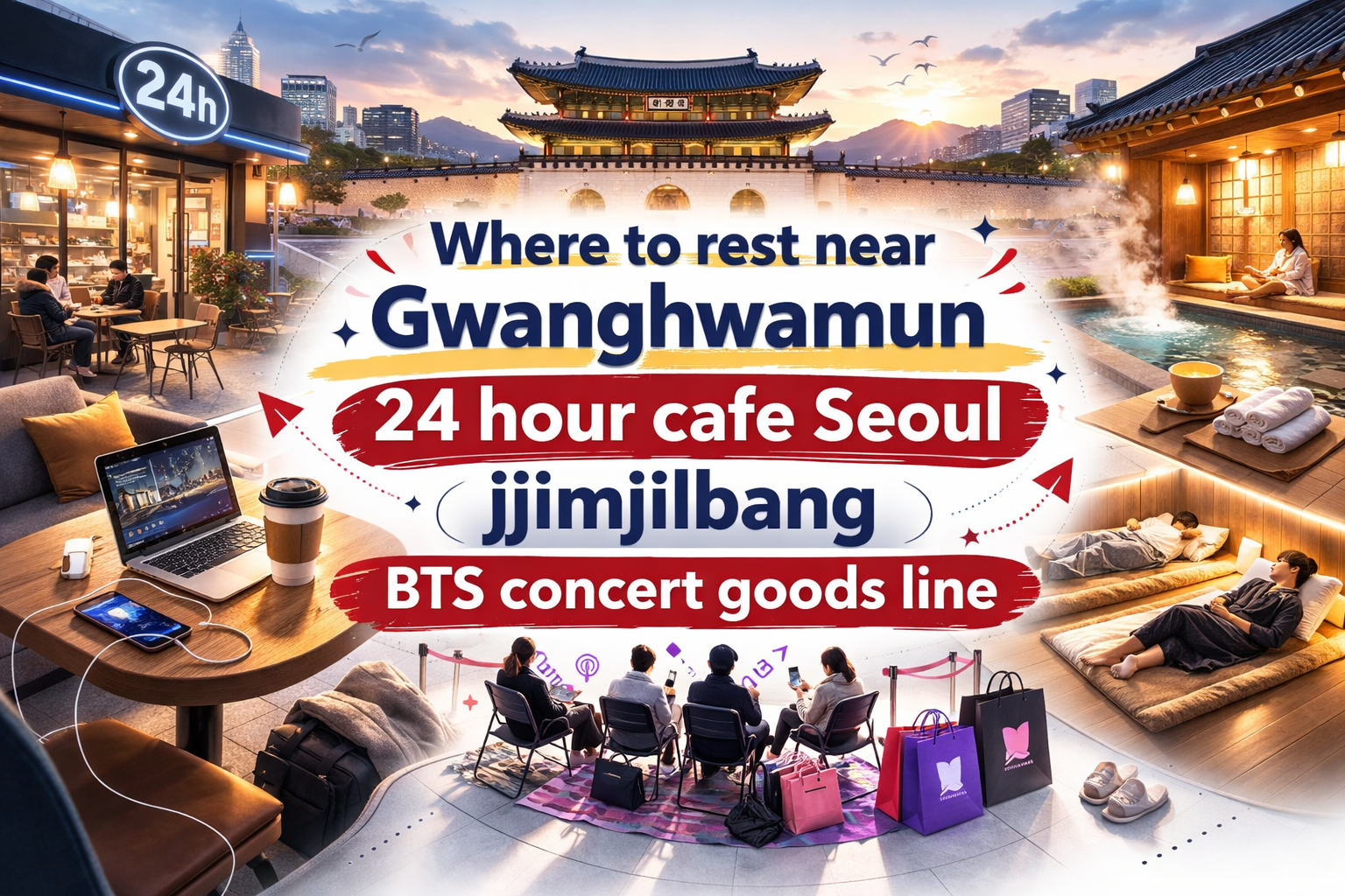 near Gwanghwamun 24 hour cafe Seoul jjimjilbang