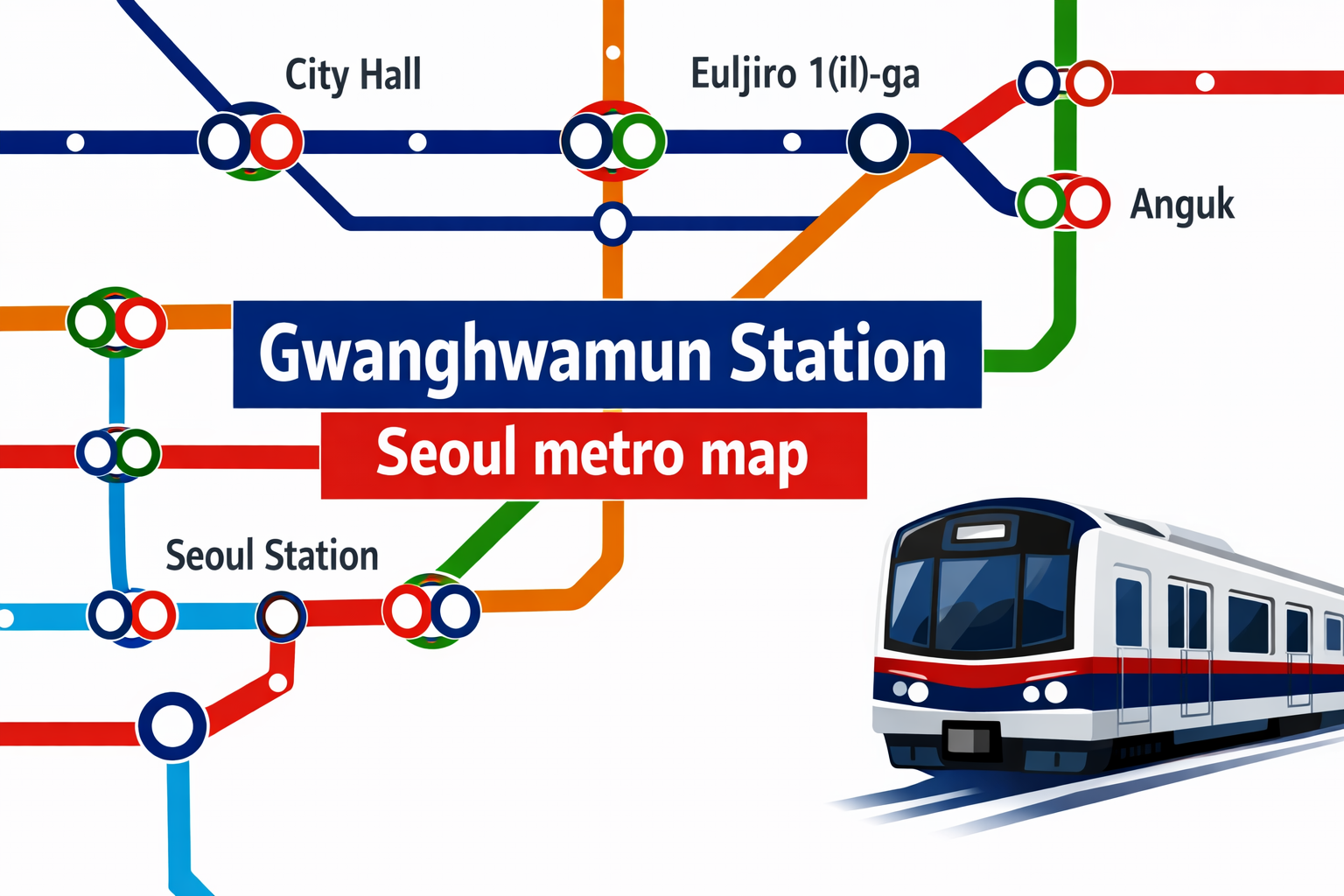 Gwanghwamun Station Seoul metro map.png