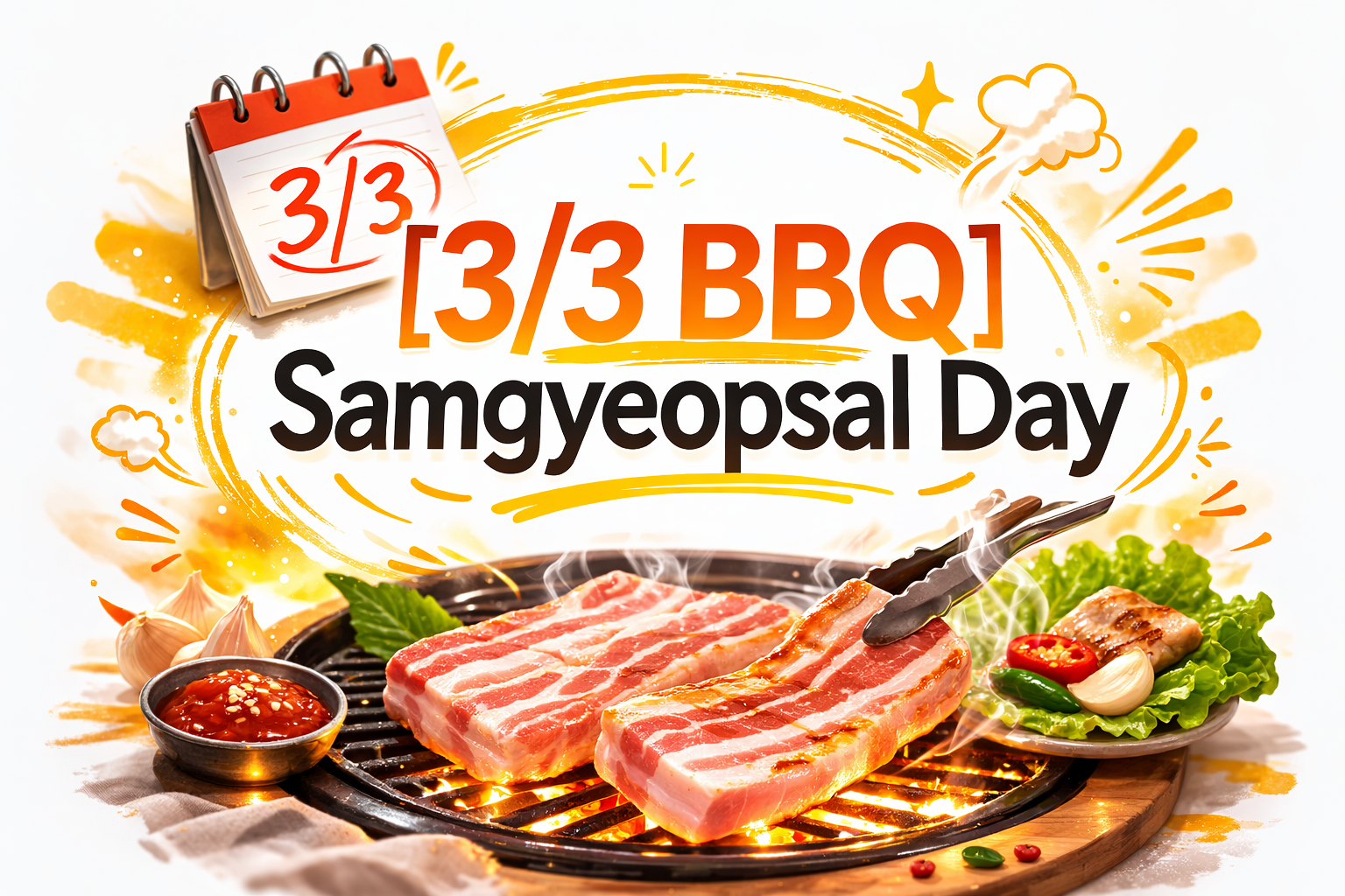 3rd in march BBQ Samgyeopsal Day