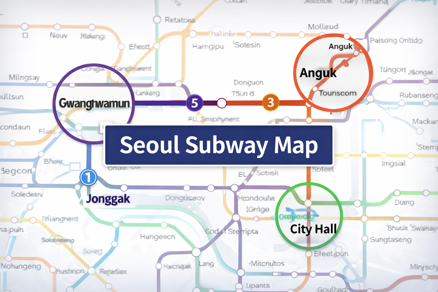 Gwanghwamun Jonggak Anguk City Hall exit routes