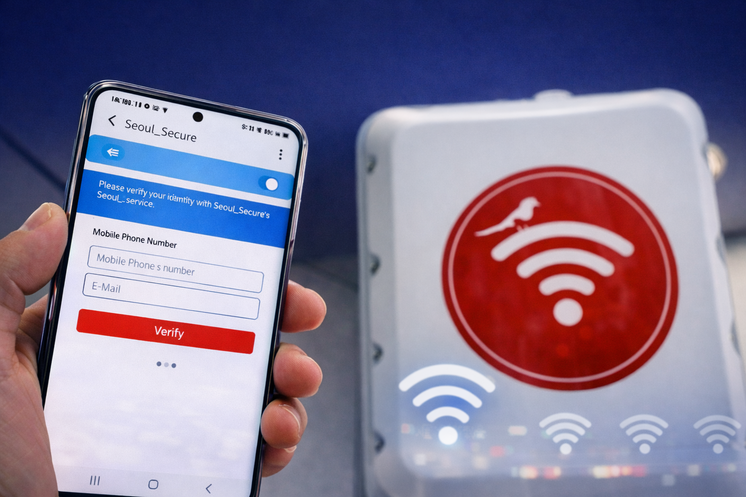 Seoul_Secure WiFi authentication login screen 2026