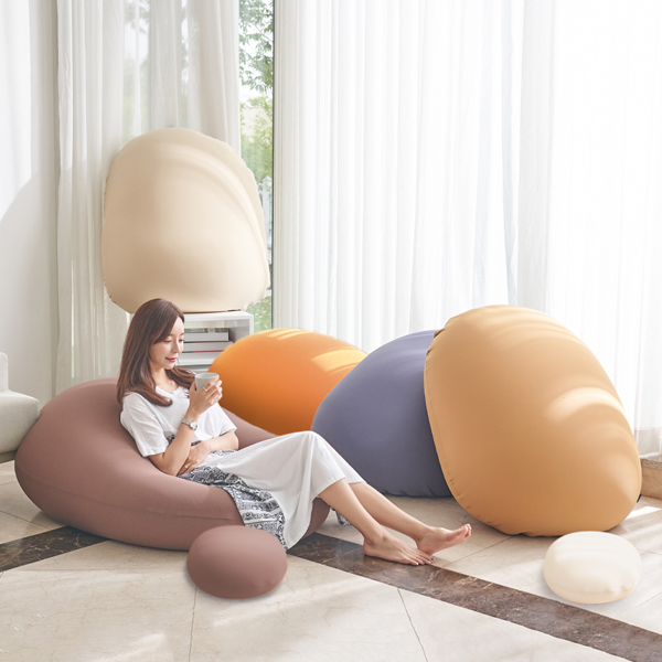 떨어지기 싫은 찰~떡 쿠션 [아르셰] 대형 무지 모찌 빈백 / 국산. SNS 히트상품